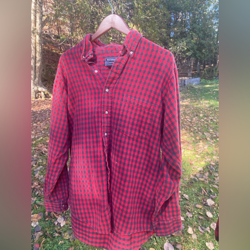 Men’s Red & Black Buffalo Plaid Flannel Shirt